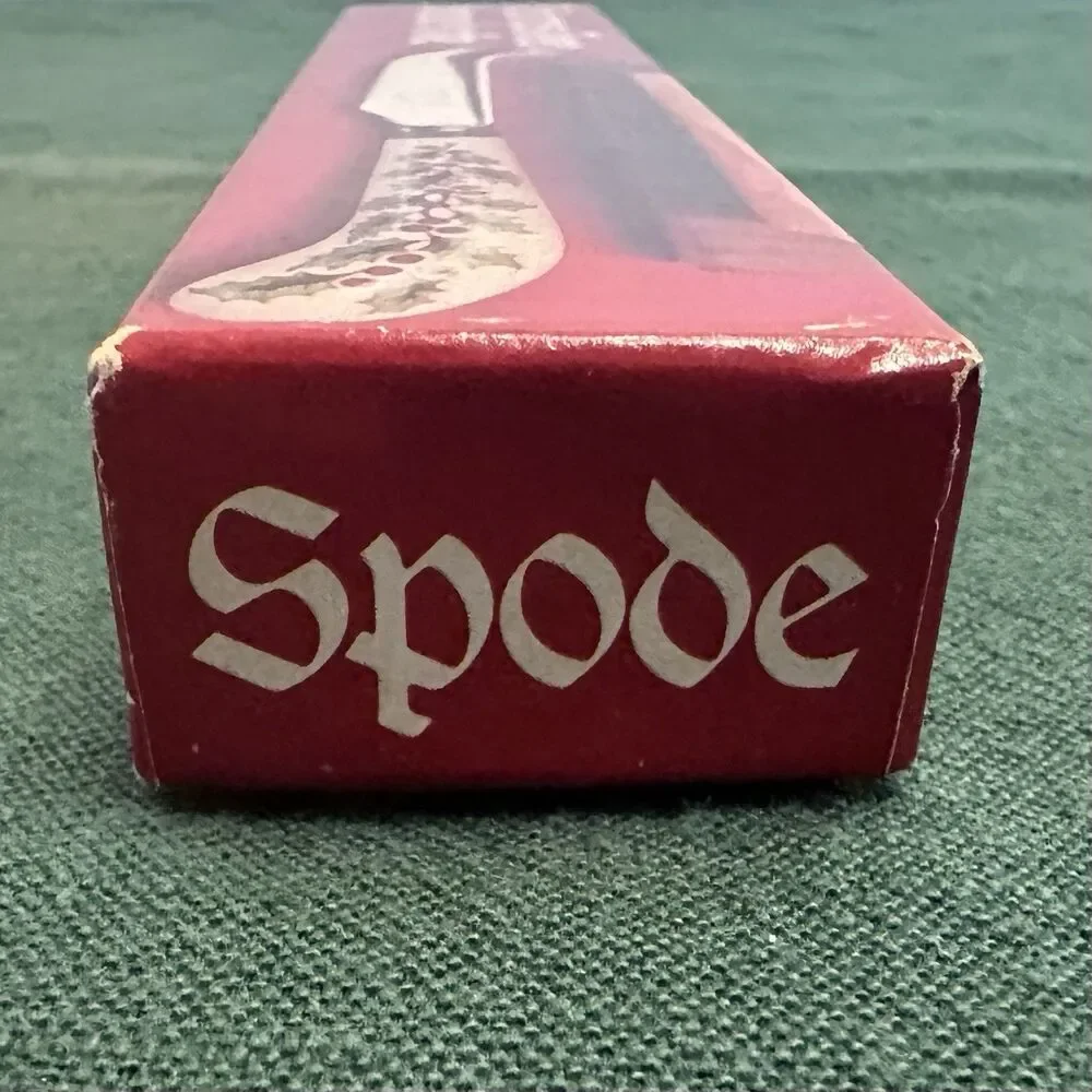 Spode Christmas Tree Cheese Knife 1970s Box Mid Century Butler Sheffield Blade